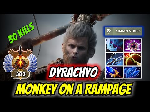DyrachYO Monkey King Stomp Lane and goes on a Rampage - Outkills the entire Dire Team.