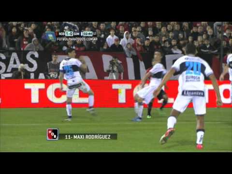 Gol de Maxi Rodríguez. Newell's 1 - Gimnasia 0. Fecha 2. Torneo Primera División 2014. FPT