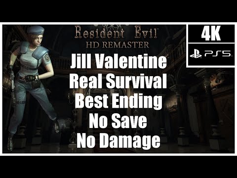 Resident Evil HD Real Survival No Save No Damage Jill Valentine Best Ending (PS5) (No Commentary)