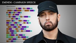 Eminem - Campaign Speech [Rhyme Scheme] Highlighted