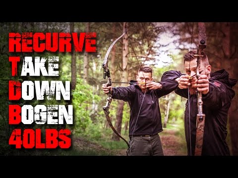 Recurve Take Down Bogen 40 LBS Camo - Review Test Outdoortest trick shot (Deutsch/German) | Fritz