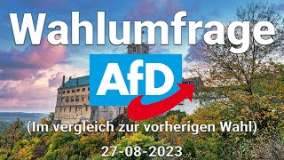 Wahlumfrage AFD Stand: Ende August 2023