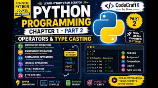 Python Operators, Type Casting | Chapter 1 Part 2 | Python for Beginners
