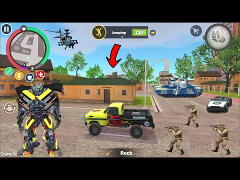 Rope Hero: Vice Town - (Transformer Monster Truck Fight Army Police Car Robot) - Android Gameplay HD
