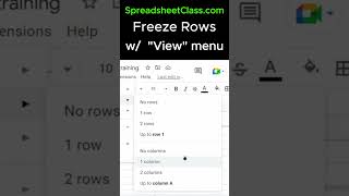 How to freeze rows & columns with the "View" menu in Google Sheets