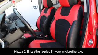 seat covers for Mazda 2 by MW Brothers Leather interior easy install red