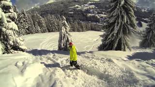 preview picture of video 'GoPro Snowboard Off-Piste Powder Run. Les Gets, France, 2013'