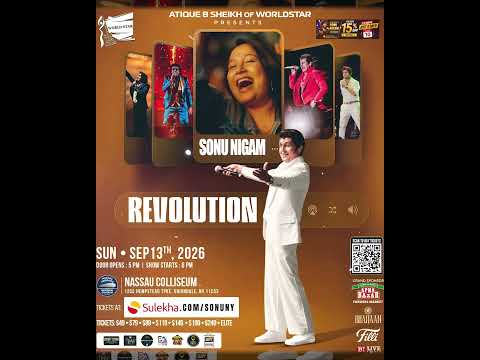 15% OFF Ends Aug 10! Sonu Nigam LIVE in New York | Revolution Tour 2026