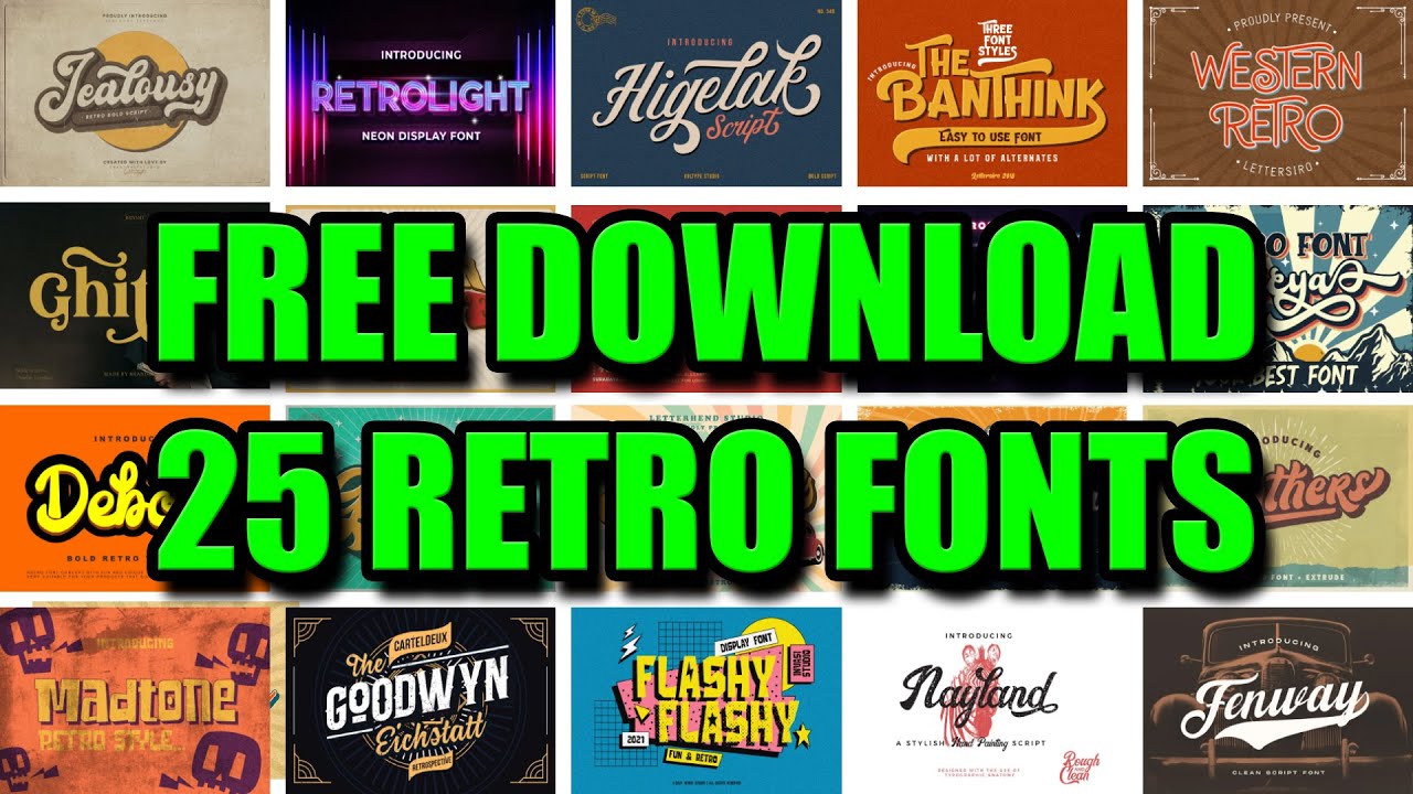 Free Download 25 Retro Fonts