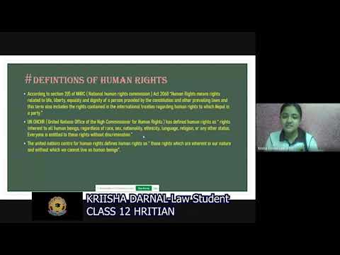 Definition, Objectives, Principles and Classification  of Human Rights/Krisha Darnal/Hrit Academy