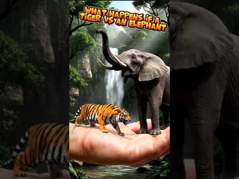 Tiger vs Elephant on a Human Hand. Ultra-Realistic 3D Jungle.#shorts #tigervs elephant #3danimation