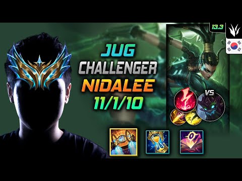 Challenger Jungle Nidalee Build Hextech Rocketbelt Electrocute - LOL KR 13.3