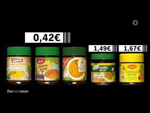 Test: Geschmacksprobe Instant Gemüsebrühe aus dem Supermarkt (17.03.2020 Live nach neun - WDR)