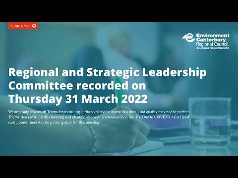 Regional and Strategic Leadership Committee Meeting 31 March