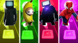 Skibidi Toilet Songs 🆚 Banana Cat 🆚 Tiles Hop Edm Rush 🆚 Spooder-Man . 🎶 Who Is Best?