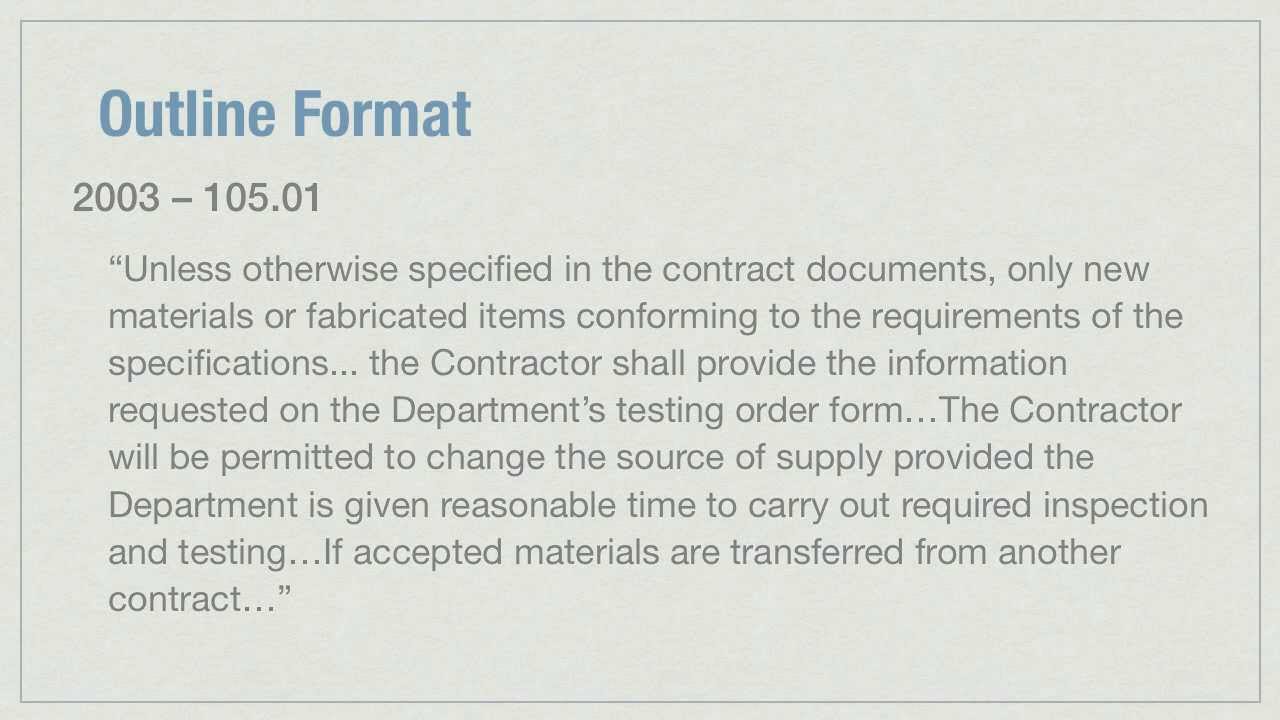 2012 Standard Specifications for Construction - Division 1