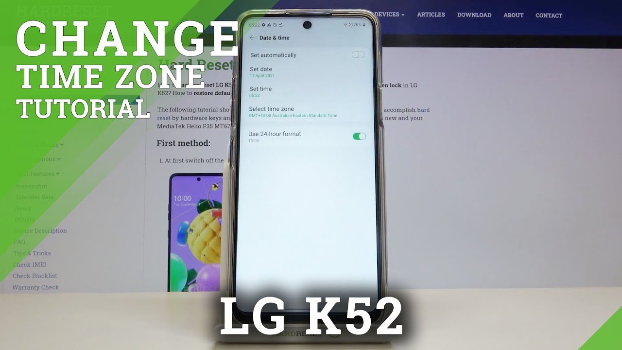 How to Update Date & Time in LG K52 – Time Settings