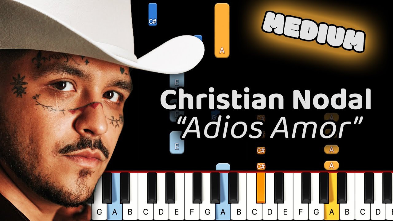 Christian Nodal Adios Amor Piano Tutorial! (Medium)