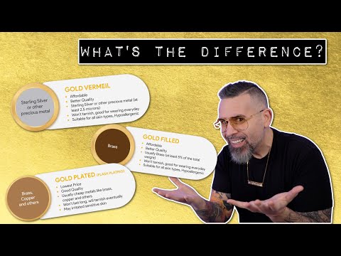 WHAT ARE THE DIFFERENCES BETWEEN, GOLD FILLED, GOLD BONDED, GOLD PLATED AND VERMEIL JEWELRY