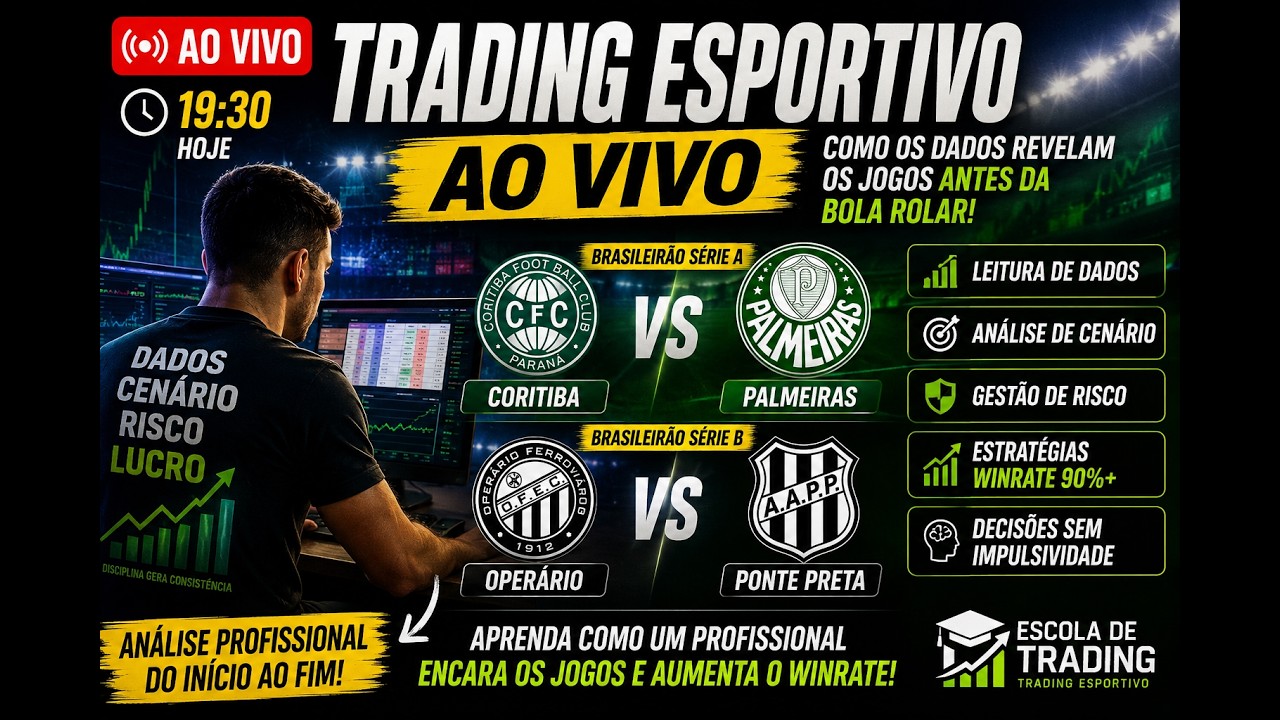 TRADING ESPORTIVO AO VIVO: Como os Dados Revelam os Jogos Antes da Bola Rolar | Brasileirão