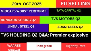 LATEST SHARE MARKET NEWS💥29 OCT💥TATA CAPITAL NEWS💥TVS MOTORS NEWS RESULT ADANI GREEN RESULT PART-1&2