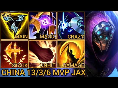 Jax MVP Jungle 13/3/6 - China Server Wild Rift Best High Tier New Build Season 17