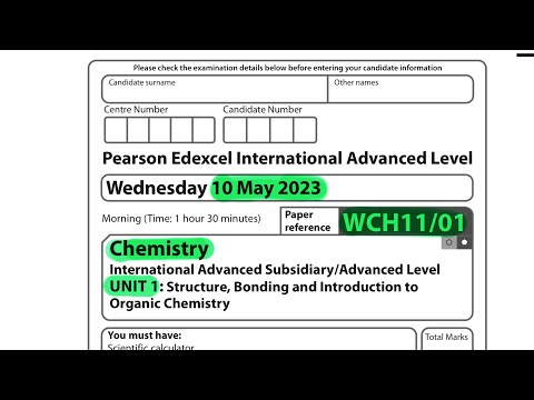 A level | Chemistry | Edexcel  Unit 1 | May 2023