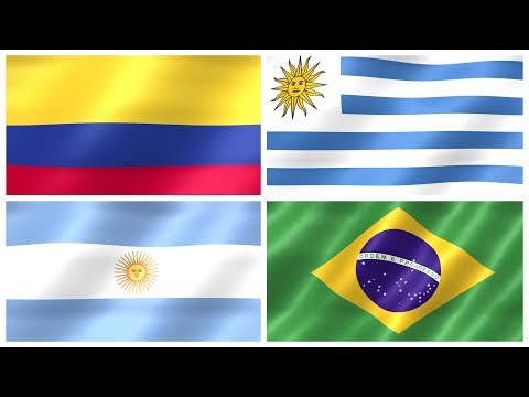FLAGS OF SOUTH AMERICA – National Flags of South American Countries for Kids, Kindergarten