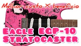 Video thumbnail for GUITARRA EAGLE EGP10 - STRATOCASTER - ROSA - MELHOR CUSTO X BENEFÍCIO by Julio Correia