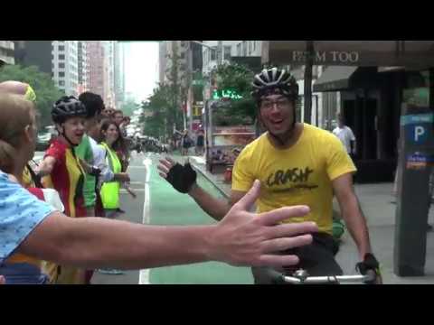 Cyclists Become "Human Bollards" to Protect 2nd Ave Bike Lane