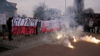 preview picture of video 'Kibice Pogoni Lębork 10 kwetnia: Katyń - Smoleńsk pamiętamy!'