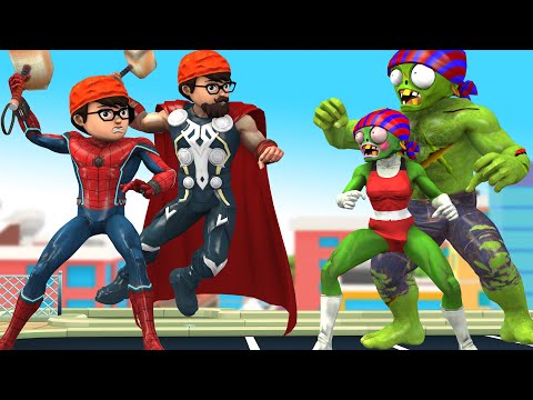 Avengers Team Super Hero Nick vs Bad Team Zombie rescue City - Scary Teacher 3D Happy ending