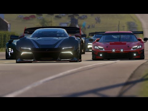 Ferrari 296 GT3 2022 vs Vento Uno 2021 vs Vento Aria GTE 2022 at Highlands