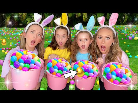 HUGE EASTER EGG HUNT 😱🌈🐣 *WHO WILL FIND THE GOLD EGG?!* ​⁠​⁠#fun #cute #challenge #bff #funny #trend