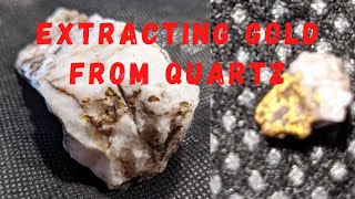 How to extract Gold from Quartz - Portable Rock Crusher.