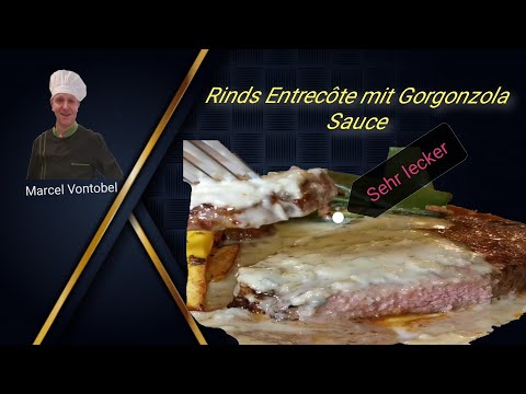 Rinds Entrecôte mit Gorgonzola