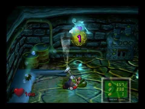 Luigi's Mansion Basement Blue Ghost and 1st Floor Hallway Golden Mouse