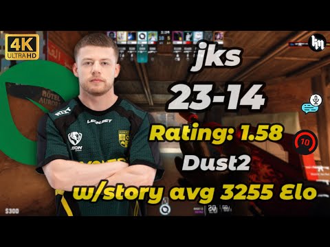 jks (23-14) w/story (Dust2) | avg 3255 Elo | Jan 31, 2026 #cs2 #flyquest #jks