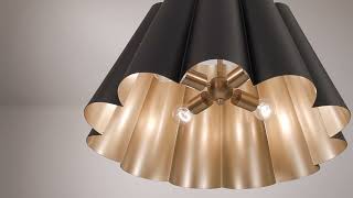 1_Watch A Video About the Possini Euro Olmos Black and Gold 4 Light Metal Pendant Light