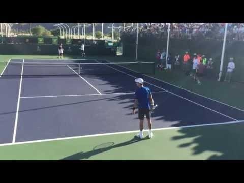 Novak Djokovic / Jeremy Chardy Indian Wells 2015 BNP Paribas Open 3/14/15 Practice