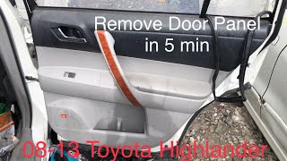 How To Remove Door Panel 2008-2013 Toyota Highlander In Under 5 Minutes