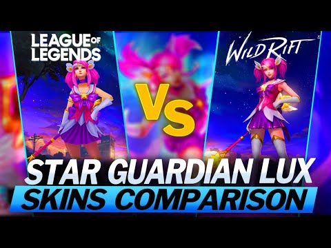 Star Guardian Lux Skins Spotlight ( PC vs MOBILE ) - League Of Legends Wild Rift