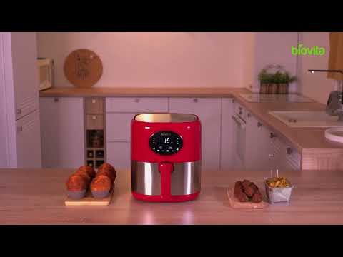 Friteuză cu aer cald / Air fryer Brava-M, Digitală, 3.6 Litri, 1250 W, Roșie