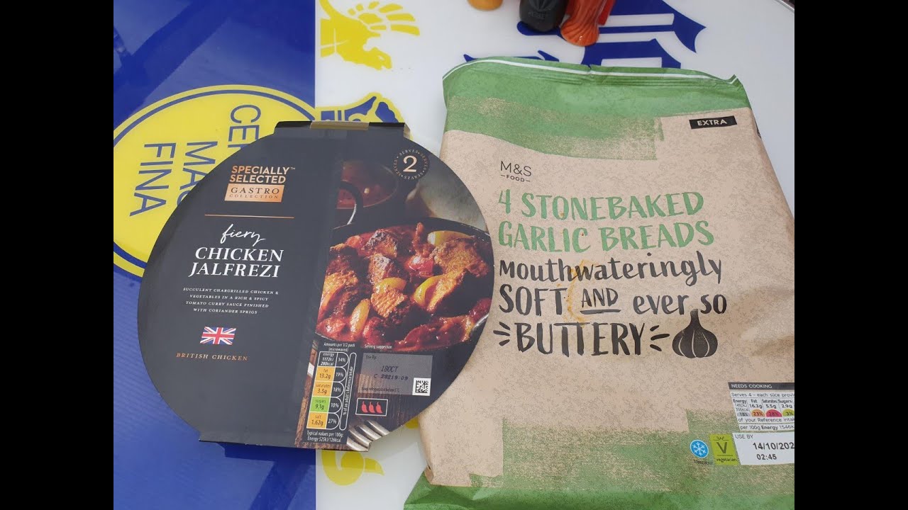 Aldi Gastro Collection Fiery Chicken Jalfrezi with Marks and Spencer Stonebaked Garlic Bread