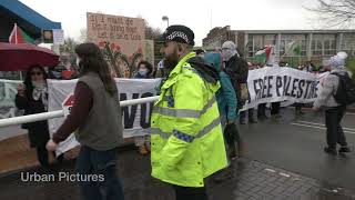 Pro-Palestine protesters barricade GE Aviation in Cheltenham