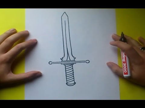Como dibujar una espada paso a paso 4 | How to draw a sword 4
