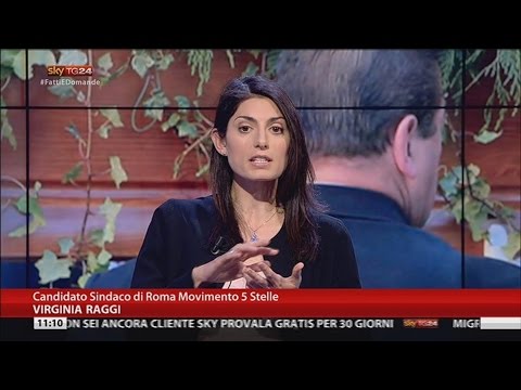 Virginia Raggi M5S a SkyTg24 in "Dentro i fatti con le tue domande"