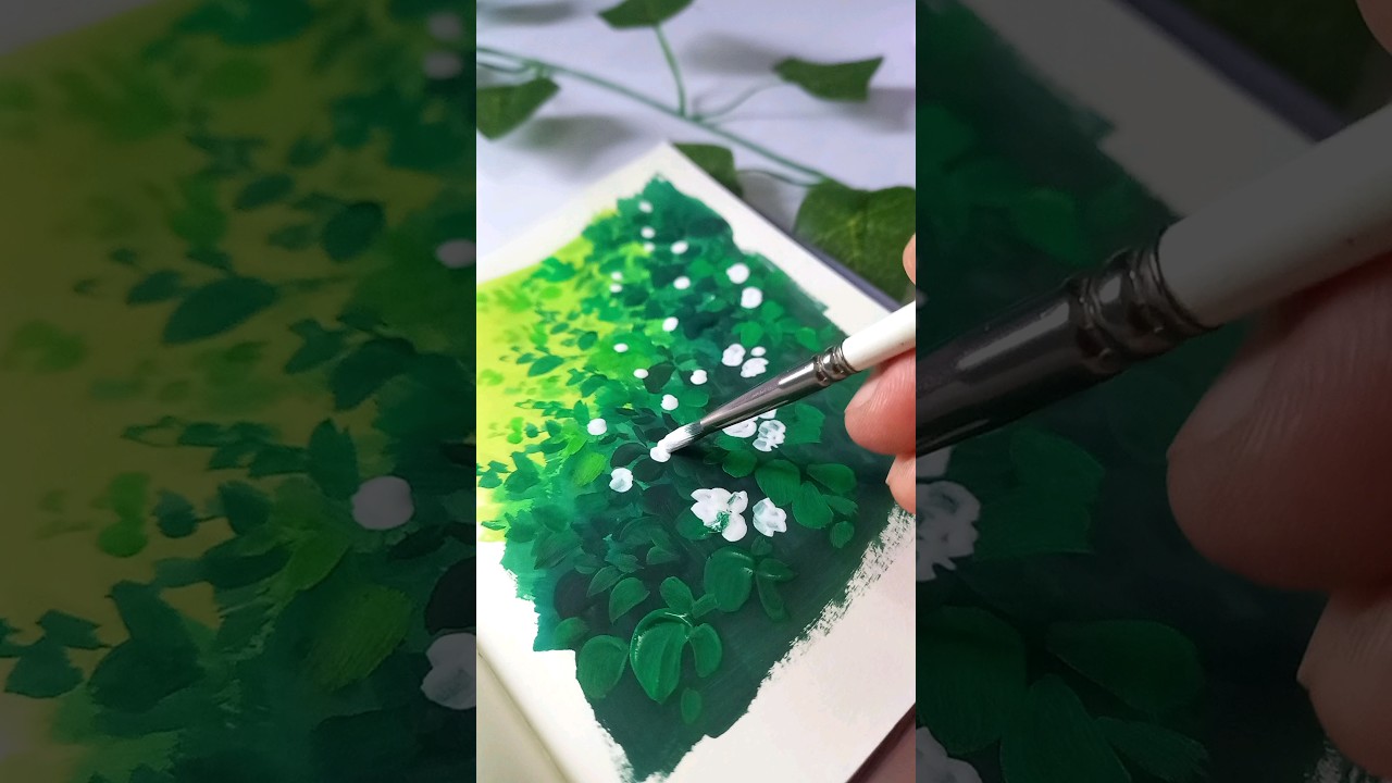 Gouache painting 🌿 | #shorts #art #gouache