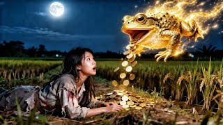 A poor girl gets a gold toad that spits money, using it to take revenge on her greedy family.