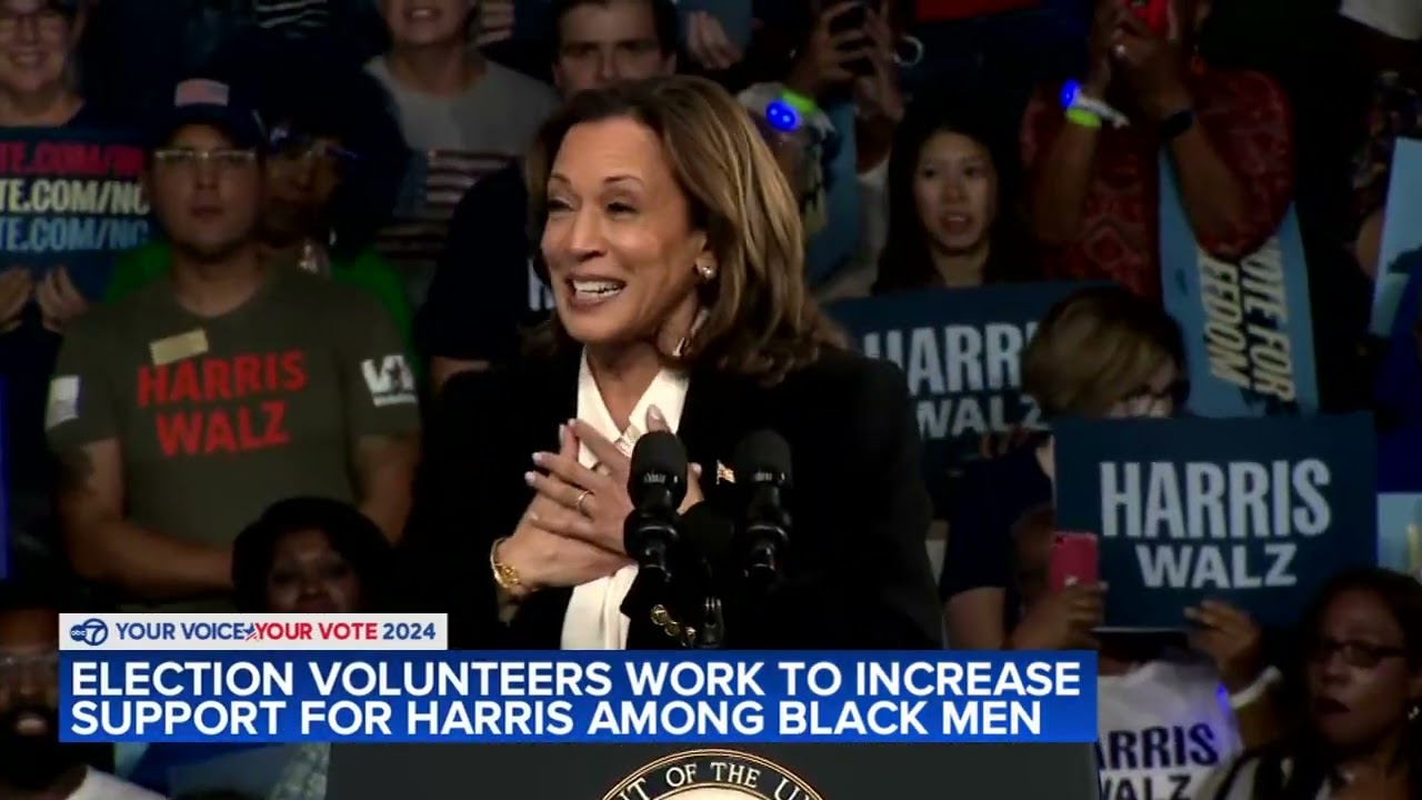 Black men supporting Kamala Harris knock on doors in Michigan, Wisconsin